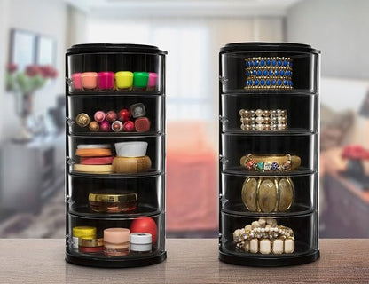 ELYPRO - Acrylic Belt Organizer, Rotating Drawer Storage for Belts, Jewelry, Makeup & Accessories – Transparent, Stackable, Wall-Mountable Design for Closet, Dresser, Vanity – Design Patent Protected