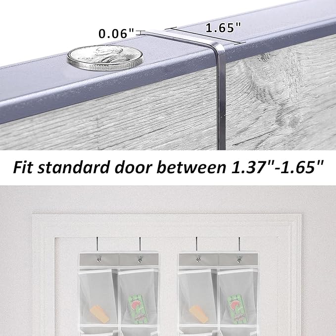 GOMAJI 2PK Over the Door 12 Pocket Hanging Shoe Organizer