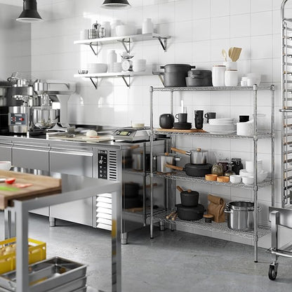 14" Deep x 42" Wide x 54" Height Wire Shelving Kit | 4-Tier | NSF Commercial Storage Rack Unit