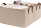 CHICVITA Storage Baskets for Shelves, Large Closet Storage Bins with Handles, Fabric Clothes Towels Baskets for Organizing, 16 ¾" L x 11" W x 9 ¾" H, Brown, 2-Pack