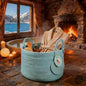 Modern Granny Small Cotton Rope Laundry Basket 16x10 Inch Dual Secure Woven Handle for Living Room Closet Clothes Blanket Organization