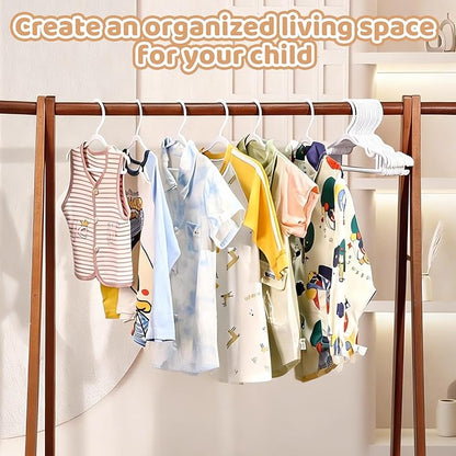 Baby Hangers 60 Pack 10.35 Inch Kids Clothes Hangers Plastic Infant Hangers for Closet Infant & Toddler Clothing Pants Coats Skirts (White)