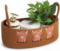 Vesici Highland Cow Storage Basket for Toilet Tank Top Farmhouse Woven Cotton Rope Bathroom Countertop Organizer Basket with Handle Highland Bathroom Decor for Christmas, 13 x 6 x 4 Inch