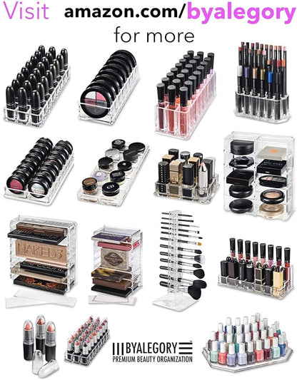 Acrylic Makeup Brush Organizer Slim Handle Storage Holder 26 Space Organization Cosmetic Storage Display Case Refillable Container (2)