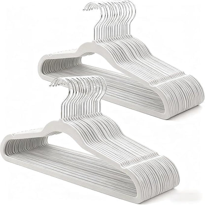 GrayVelvet Hangers 60 Pack, Anti-Slip Slim Space Saving Hangers with 360° Swivel Hook, 17.5 Inch Velvet Clothes Hangers for Coats,Sweater,Jackets,Dresses, Shirts, Suits & T-Shirts (Gray, 60)