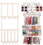Hair Bow Organizer for Girls, Large Capacity Headband Holder Bow Holder W/ 20 Hooks & 8 Ribbons, Wall Hair Accessory Organizer for Baby Nursery Room Decor(30x14 Inch,Beige)