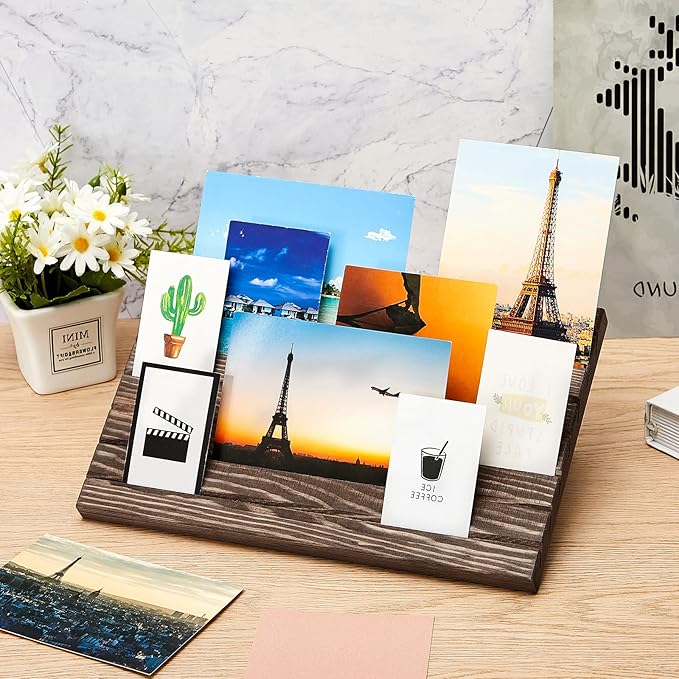 Marsui 62 Pcs Wood Earring Display Stand Earring Card Display 2 Sets of Holder with Cards Jewelry Stands for Selling