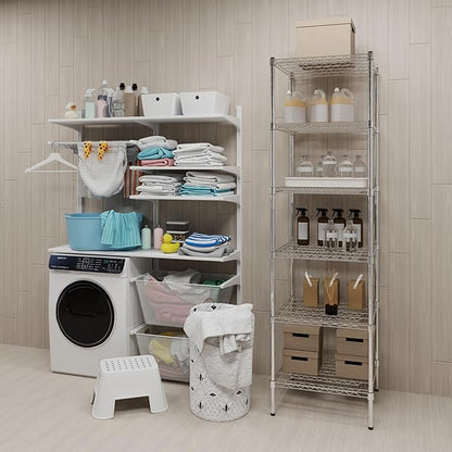 24" Deep x 24" Wide x 74" Height Wire Shelving Kit | 6-Tier | NSF Commercial Storage Rack Unit