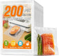 FUNFERY Precut Vacuum Sealer Bags for Food, 200 Pint 6" x 10", Food Long-Term Storage and Sous Vide Commercial-Grade Bag, BPA Free for Microwave, Boiling,Sous Vide, Refrigerator