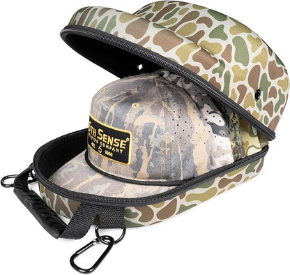 6th Sense Hat Chamber Case – Hard Shell Hat Carrier – Travel Storage Organizer for Structured Baseball Caps - Room for up to 8 Items (Retro 1974)