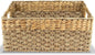 Large Wicker Storage Baskets with Handles, Natural Seagrass and Hyacinth Woven Storage Basket for Organizing Shelves, Closet, Pantry, Living Room, 17 x 11 x 7.5 Inches