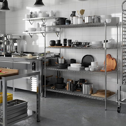 24" Deep x 60" Wide x 64" Height Wire Shelving Kit | 4-Tier | NSF Commercial Storage Rack Unit