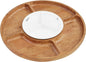 Mud Pie Wood Ceramic Lazy Susan, 15" dia, BROWN