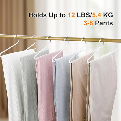 MOPALL Pants Hangers 30 Pack, Non Slip Durable Open Ended Metal Clothes Hangers, Rubber Coated Trouser Hanger Space Saving Convenient for Pants, Jeans, Scarfs and Towels