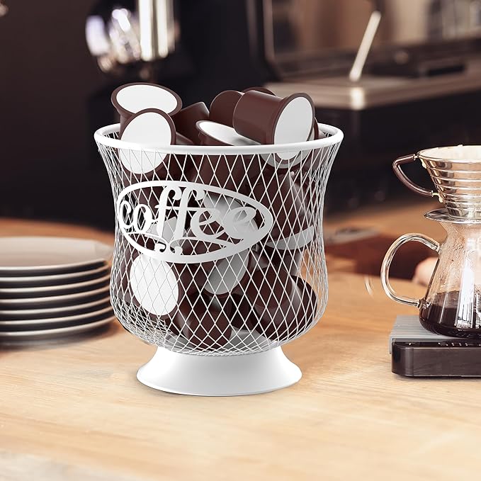 ITHSKUILL Coffee Pod Holder, Sturdy K Cup Organizer, Large Capacity K Cup Storage for Keuring Espresso Capsule Coffee Creamer, Easy to Refill and Organize for Cafe Bar, Coffee Bar Decor