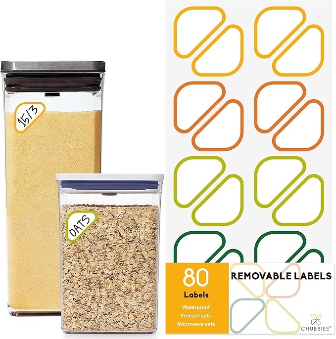 Removable Expiration Date Labels for Food Containers, Waterproof Food Storage Labels for Deli Containers, Best By Pantry Label, Freezer Refrigerator Label, Write On Kitchen Organization Label