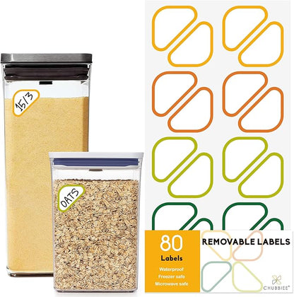 Removable Expiration Date Labels for Food Containers, Waterproof Food Storage Labels for Deli Containers, Best By Pantry Label, Freezer Refrigerator Label, Write On Kitchen Organization Label