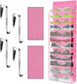 Kotkn Over The Door Shoe Organizer with 12 Large Breathable Pockets - Durable Hanging Storage for the Entire Family's Shoes (Pink)