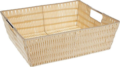 Whitmor Rattique Shelf Tote, 13"D x 15"W x 5"H, Latte