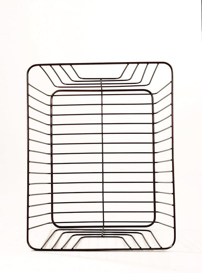 Spectrum Diversified Ashley Large, Decorative Steel Wire, Rust-Resistant Metal Storage Basket Built-in Handles, Bin for Bathroom, Pantry, Kitchen & Closet, Medium, Satin Nickel PC