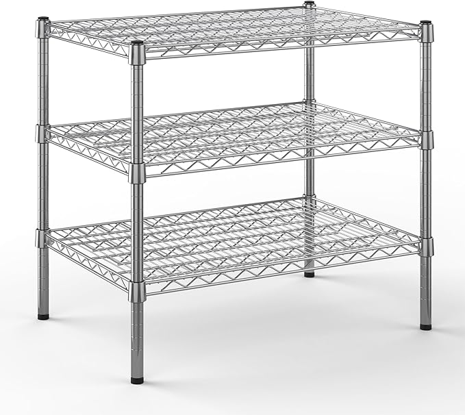 21" Deep x 30" Wide x 27" Height Wire Shelving Kit | 3-Tier | NSF Commercial Storage Rack Unit