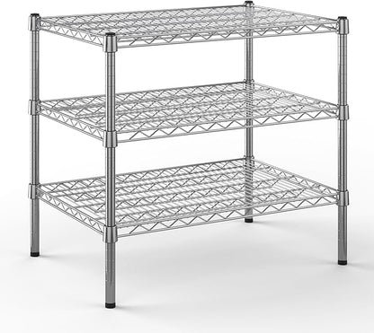21" Deep x 30" Wide x 27" Height Wire Shelving Kit | 3-Tier | NSF Commercial Storage Rack Unit