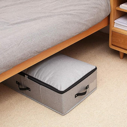 AMJ 29.5"*15"*7", Blanket, Duvets, Winter Clothes Storage Box for Under Bed, Top Wardrobe Organizer, Dark Gray