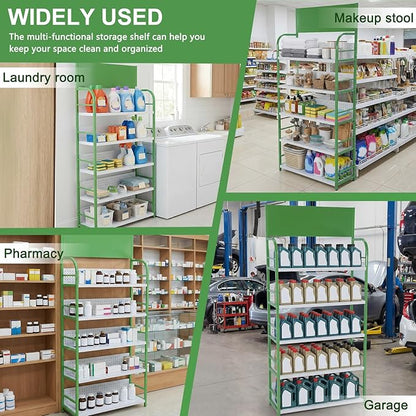 5 Tier Supermarket Large Sample Display Shelf with Signboard Metal Retail Candy Display Rack for Kitchen Office and Convenience Store