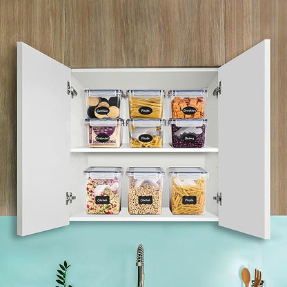 Sorbus Food Storage Containers - Pack of 4 - Air Tight, Four-Way Snap Lids Keeps Food Fresh - Store Cereal, Pasta, Flour, Nuts, Candy - Durable Plastic Kitchen Pantry Bins