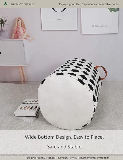 Round Soccer Ball Laundry Basket,Collapsible Laundry Hamper for Boys,Classic Football Print Storage Bin,Waterproof Toy Storage for Kids Room,Nursery,Playroom,New Parent Gift(Hexagon Football)
