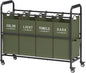 Tajsoon 4 Bag Laundry Sorter Cart, 4 Section Laundry Hamper Sorter with Heavy Duty Lockable Rolling Wheels, Laundry Separator Hamper with Removable Bags for Dirty Clothes Storage, Green