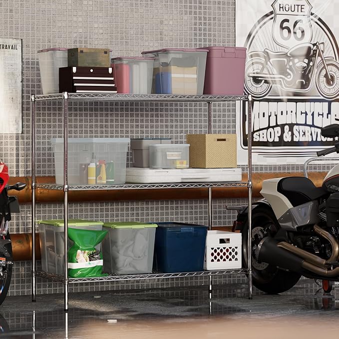 24" Deep x 54" Wide x 54" Height Wire Shelving Kit | 3-Tier | NSF Commercial Storage Rack Unit