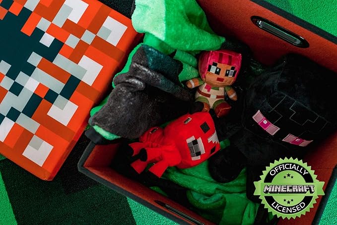 MINECRAFT TNT Block Storage Cube Organizer Storage Cube | TNT Block from Cubbies Storage Cubes | Organization Cubes | 15-Inch Square Bin with Lid