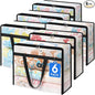 TasticTotes 6 Pack Clear Storage Bags for Comforter, Clothes & Bedding, Plastic Blanket Storage with Zipper and Handle, Moving Bags, Closet Organizer and Under-Bed Storage (40L)