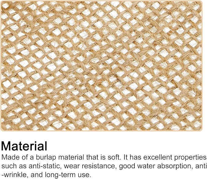uxcell Burlap Lace Utensil Holders, 10Pcs Knife Forks Napkin Silverware Holder Bag Cutlery Pouch for Wedding Party Decoration