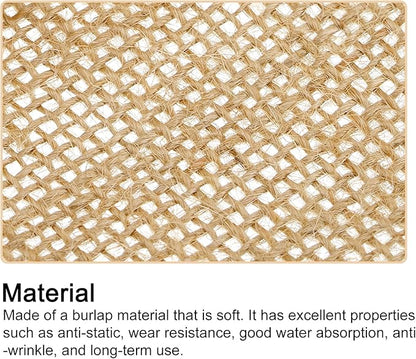 uxcell Burlap Lace Utensil Holders, 10Pcs Knife Forks Napkin Silverware Holder Bag Cutlery Pouch for Wedding Party Decoration