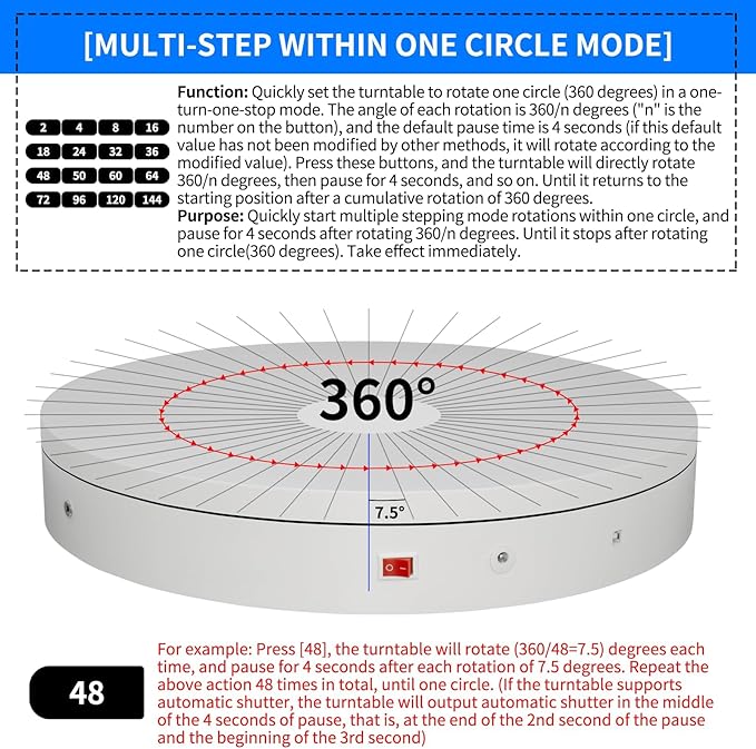 Programmable Motorized Electric Turntable Rotating Display Stand Rotating Platform Spinning Platform Secondary Development Motorized Electric Lazy Susan for 3D Scaner or Display with USB/Bluetooth