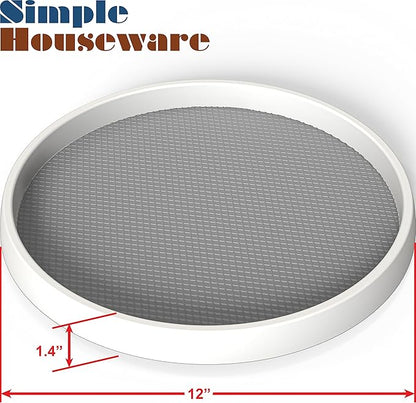 Simple Houseware 12-Inch Lazy Susan Spice Organizer Rotating Tray, 5-Pack