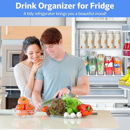 Drink Organizer for Fridge,Soda Can Dispenser for Refrigerator,Upgraded 5 Row Fridge Drink Organize,Drink Pusher for Fridge,Automatic Refrigerator Drink Organize for Fridge Holds up to 25 Cans