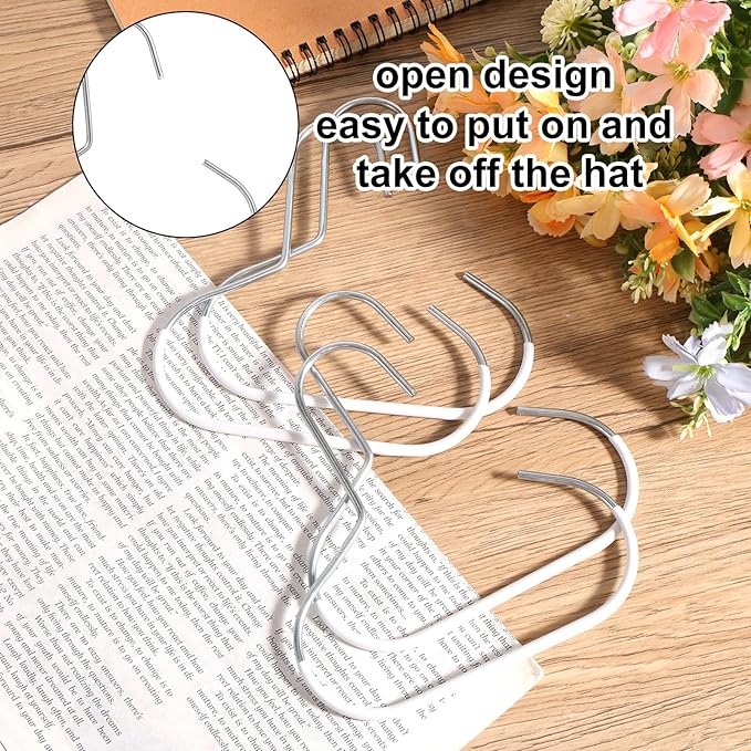 lasuroa 4pcs Hat Organizers, Durable Anti-Slip Baseball Hat Storage Hanger Practical Closet Accessories Suitable for Beanie Belt Tie Scarves Purse (White)
