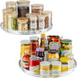 LAMU 12 Inch Lazy Susan Turntable, 360° Rotating Organizer Storage for Cabinet & Table Top, Pantry, Fridge, Bathroom, 2 Pack Clear Spice Rack, Kitchen Storage Tray for Medicine & Countertop