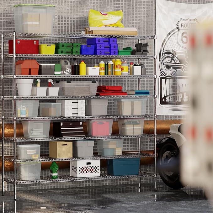 18" Deep x 72" Wide x 74" Height Wire Shelving Kit | 8-Tier | NSF Commercial Storage Rack Unit