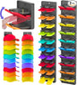 Hat Organizer for Baseball Caps 2-Pack, Hat Rack for Wall with Built-in Spring Clips, Wall Mount Closet/Door Hat Rack Holder, Cap Storage Display Hanger, Adhesive & Screws, Multicolor
