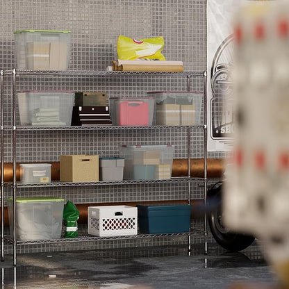 14" Deep x 72" Wide x 64" Height Wire Shelving Kit | 4-Tier | NSF Commercial Storage Rack Unit