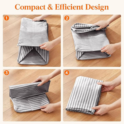 Lifewit 105L Large Collapsible Laundry Hamper, Tall Foldable Dirty Clothes Baskets Waterproof, Freestanding Design with Easy Carry Handles in Dorm Bedroom Bathroom College, Grey