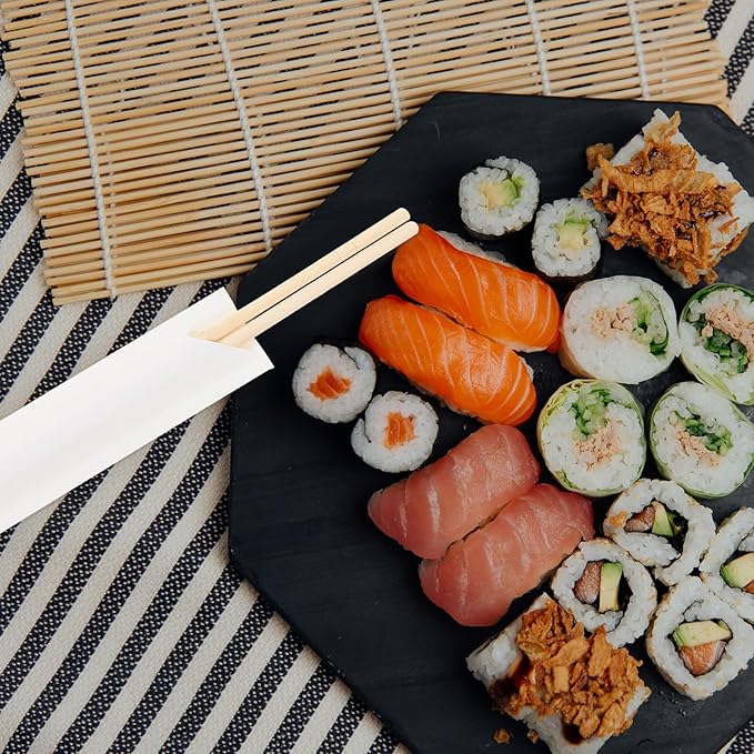 Garneck 100Pcs Chopsticks Paper Bag White Cutlery Paper Pocket Pouch Disposable Silverware Sleeves Chopsticks Packing Sleeves Flatware Spoon Wrapping Bag for Home Shop Kitchen