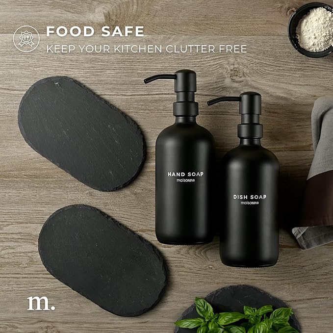 MaisoNovo Stone Soap Tray - Dish soap Dispenser for CounterTop - Bathroom Trays