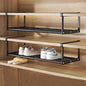 Hanging Shoe Organizer for Closet, Expandable Rack Organizer Under Cabinet Shelf - for Kitchen, Book or Clothing Storage and Organization. (Black-1Pcs)