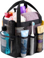 Lifewit Mesh Shower Caddy Portable for College Dorm Room Essentials with 7 Pockets, Freestanding Hanging Organizer Basket, Quick Dry Tote Bag for Camping, Bathroom, Beach, Travel, 1 Pack, Black
