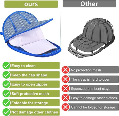 MAGTSMEI Hat Washer Cage, Foldable Hat Washer for Baseball Caps/Keep shape/Suitable for Adult & Kid's/Home Storage & Portable for Travel/Black